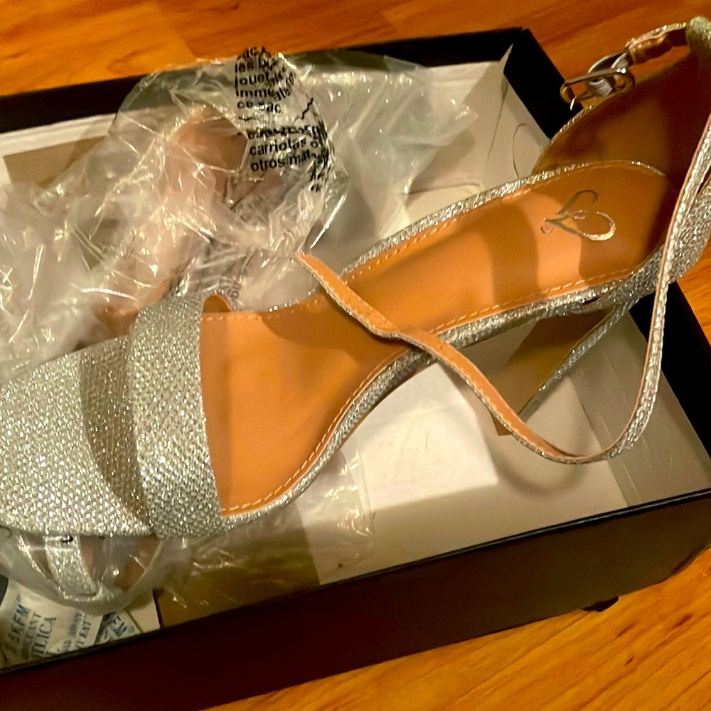 silver high heels!!